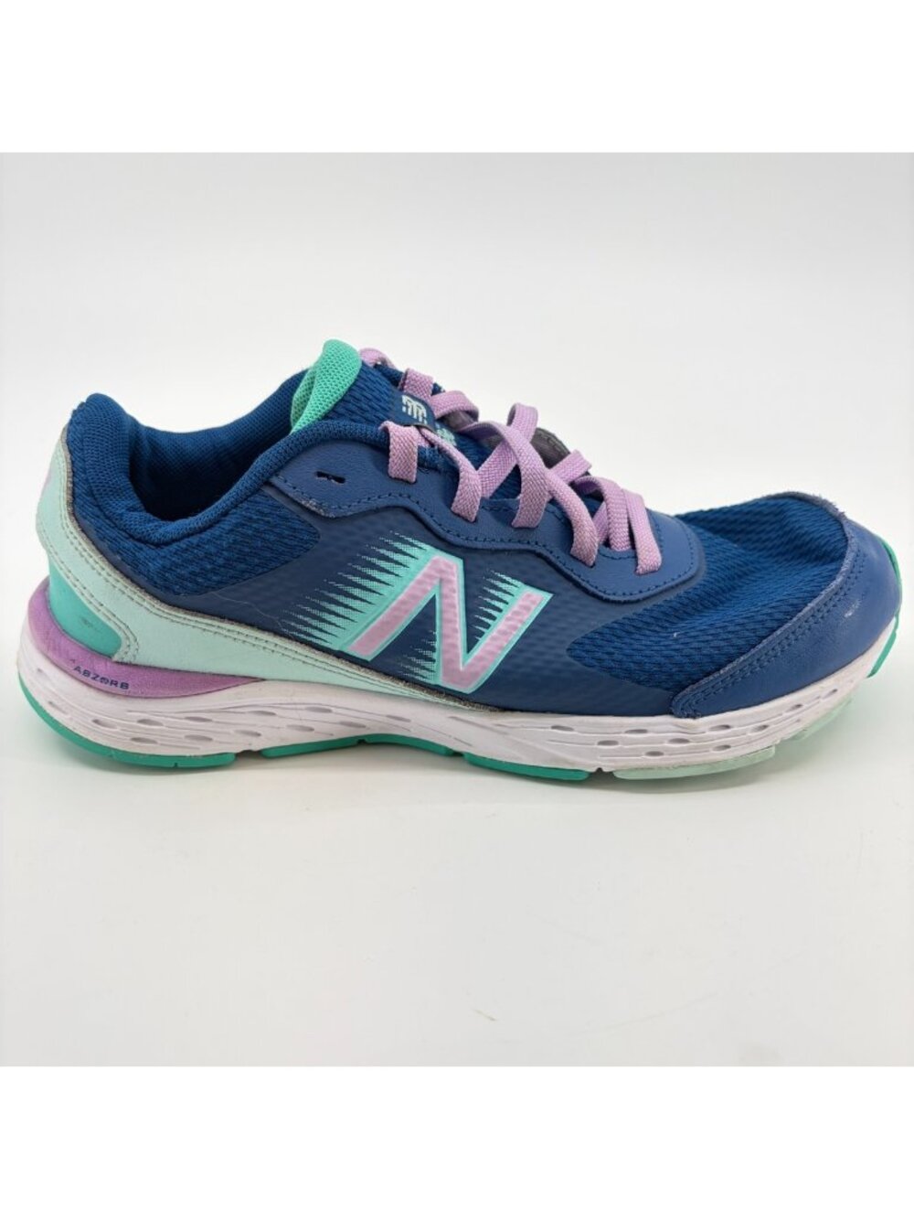 New Balance 680v6 Girls Size 6.5Y Blue Purple Running Athletic Shoes Sneakers